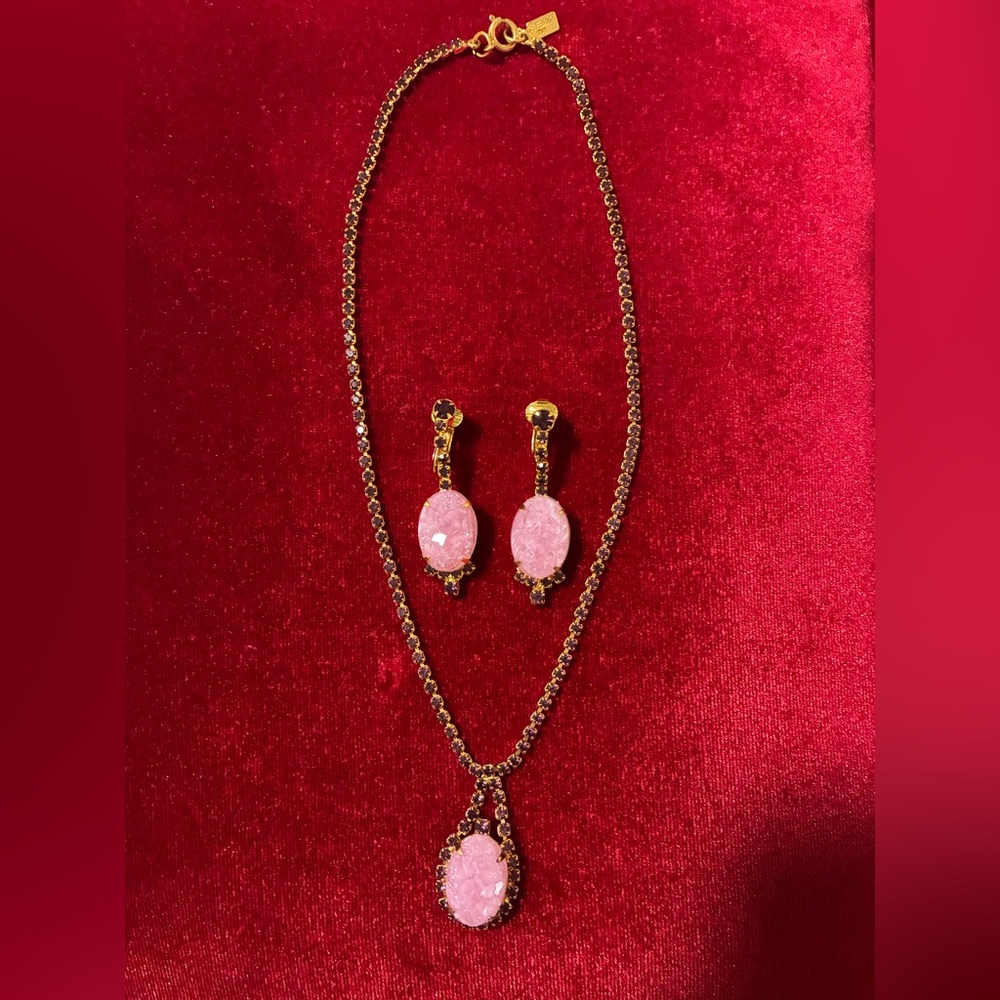 Vintage Elegant Pink, Purple, and Gold Jewelry Set by Celebrity N.Y. Preowned